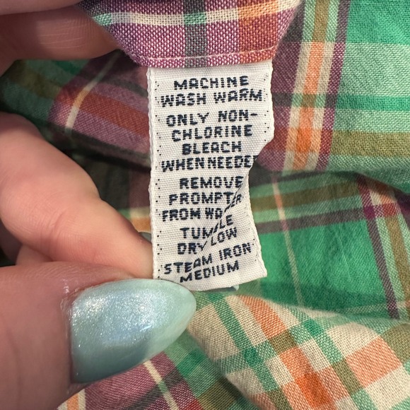 Ralph Lauren Mens XXL Classic Fit Short Sleeve Plaid Button Down Shirt Green - Picture 4 of 4